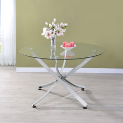 Beckham Round 46-inch Glass Top Dining Table