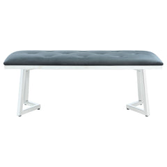 Beaufort Velvet Upholstered Dining Bench Steel Grey