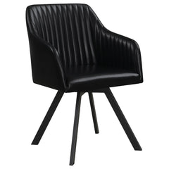 Arika Leatherette Upholstered Swivel Dining Arm Chair