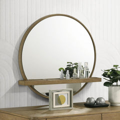 Arini Round Vanity Wall Mirror with Shelf