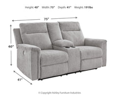 Barnsana DBL Reclining Power Loveseat w/Console