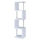 Baxter 67-Inch 4-Shelf Bookshelf White and Chrome