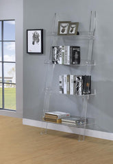 Amaturo 72-inch 4-shelf Acrylic Ladder Bookshelf Clear