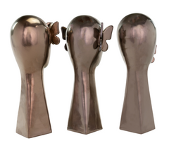 Bejop Bronze Ceramic Butterfly Head Statues