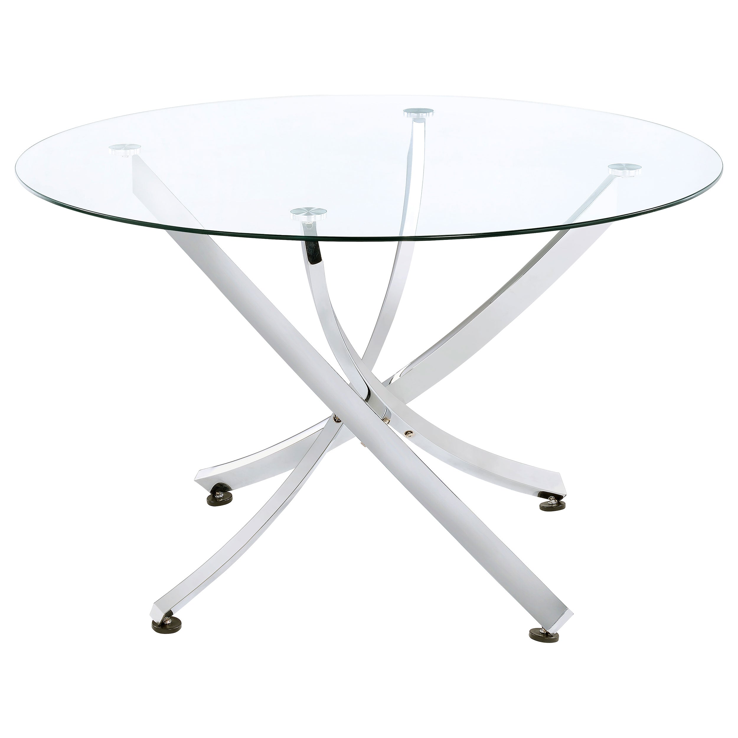 Beckham Round 46-inch Glass Top Dining Table