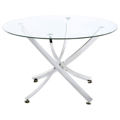 Beckham Round 46-inch Glass Top Dining Table