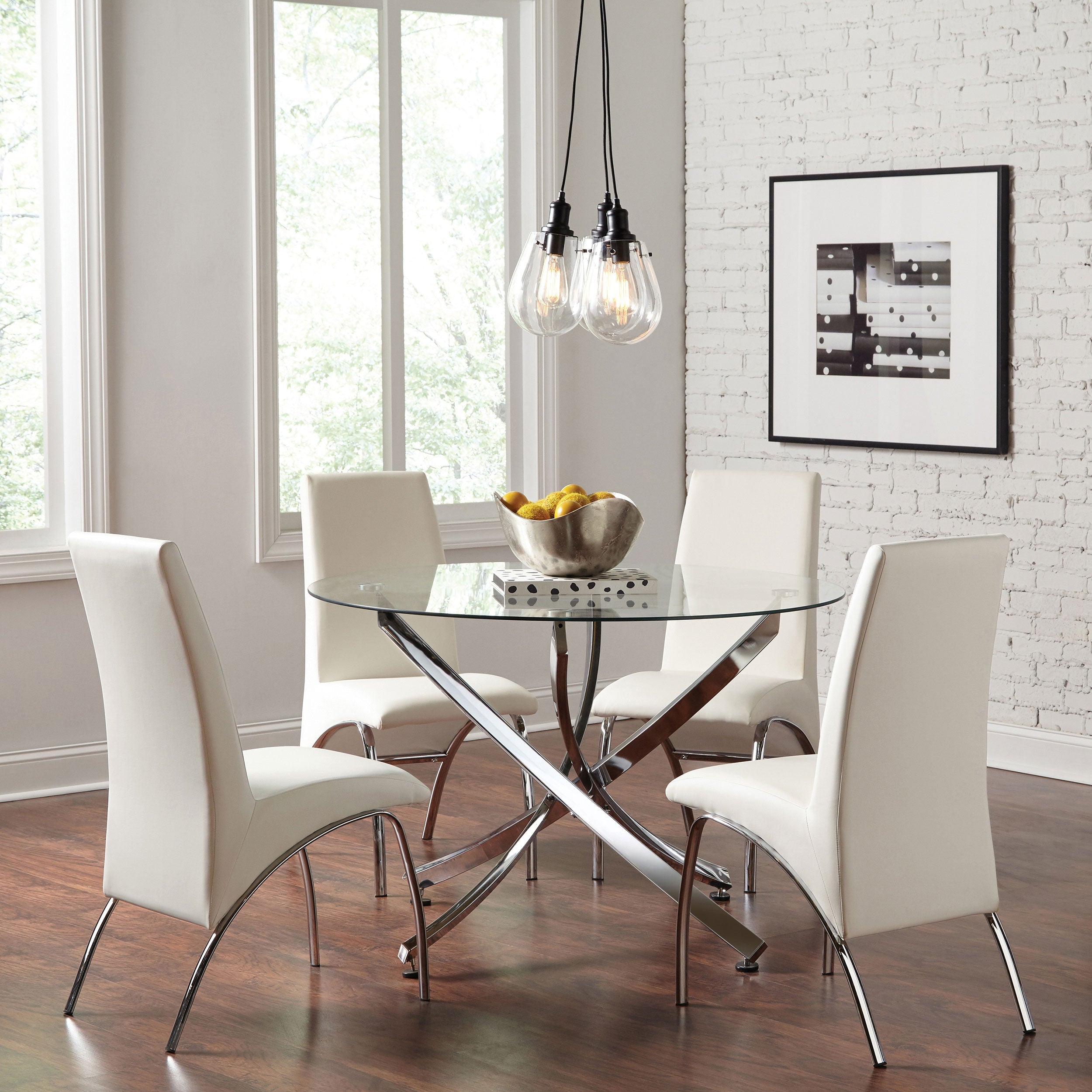 Beckham Round 46-inch Glass Top Dining Table