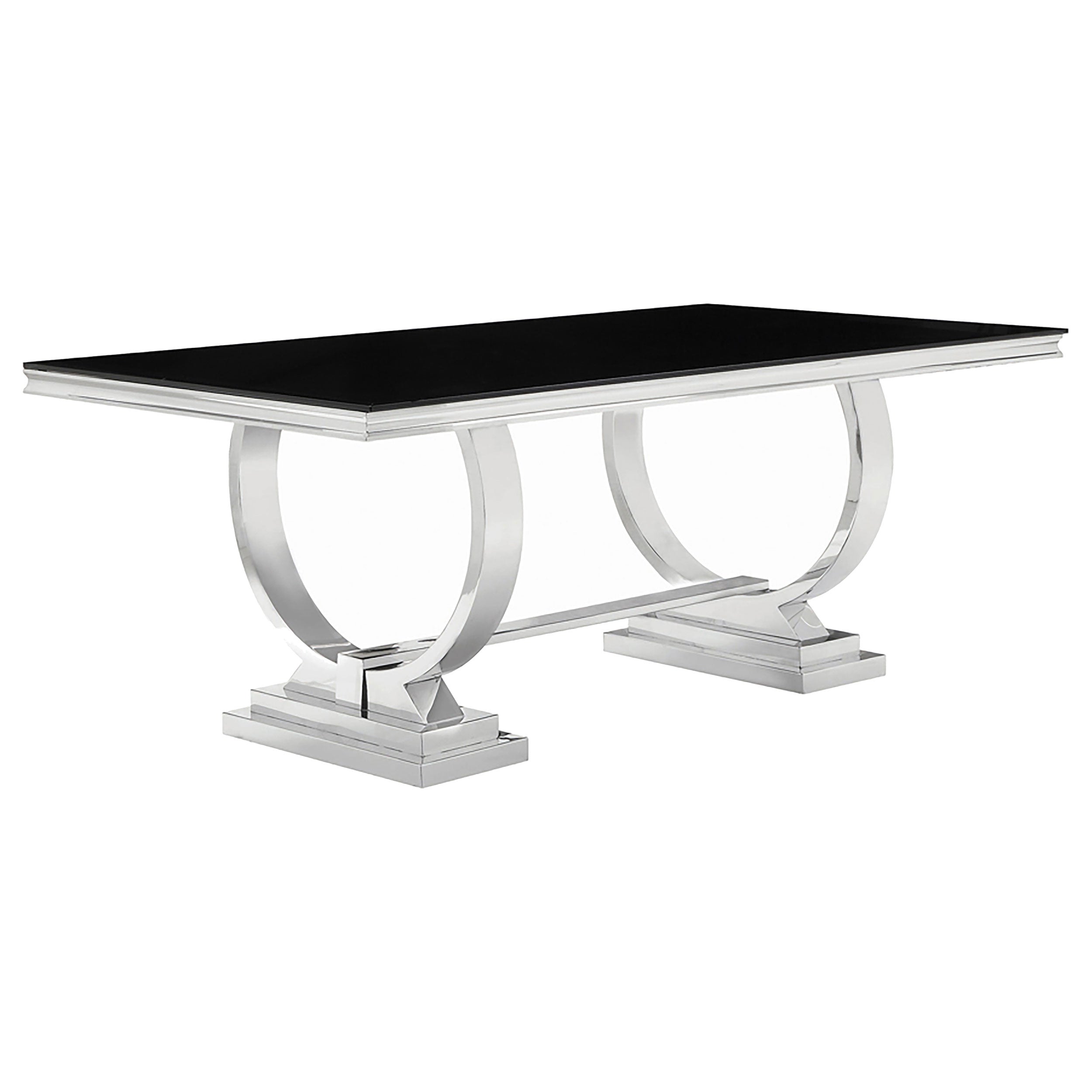 Antoine Rectangular 95-inch Glass Top Dining Table