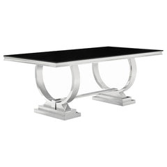 Antoine Rectangular 95-inch Glass Top Dining Table