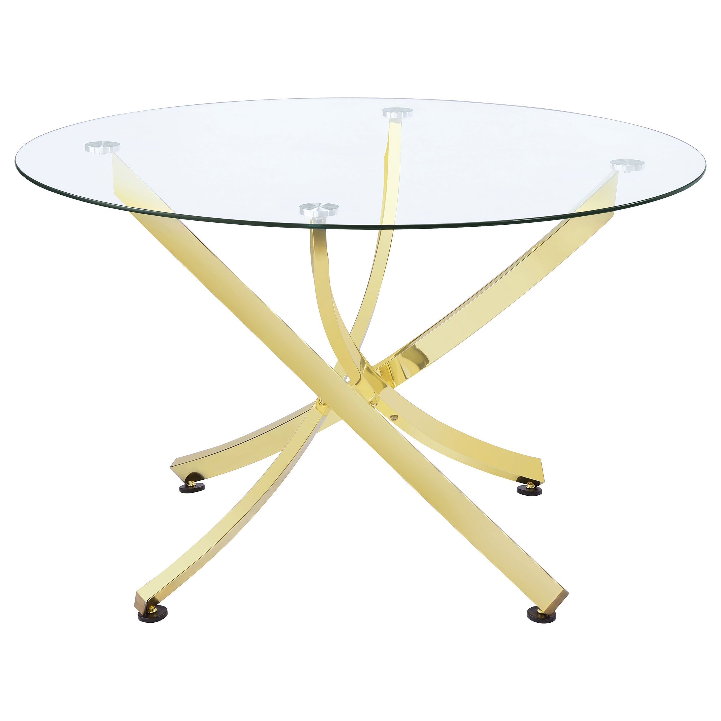 Beckham Round 46-inch Glass Top Dining Table