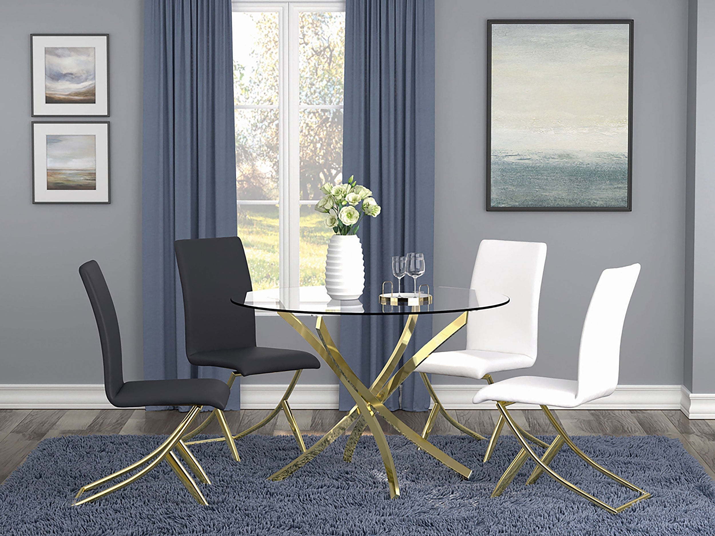 Beckham Round 46-inch Glass Top Dining Table