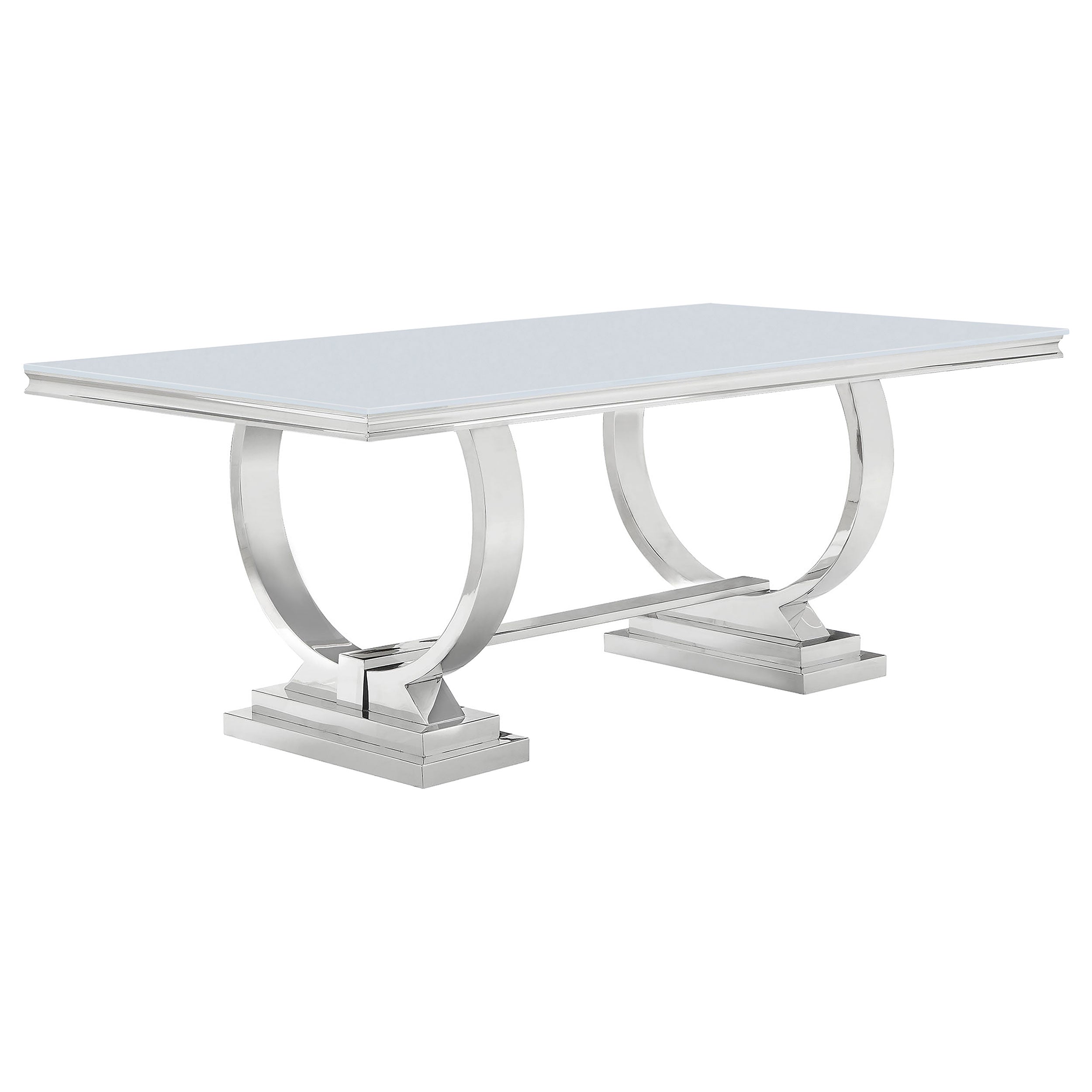 Antoine Rectangular 95-inch Glass Top Dining Table