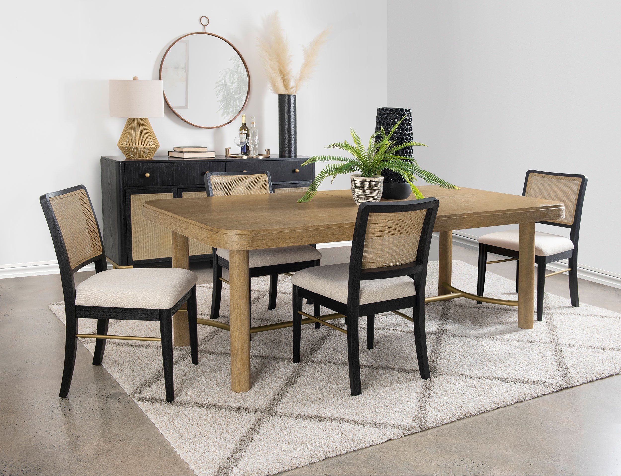 Arini Extension Leaf Dining Table Set Sand Wash and