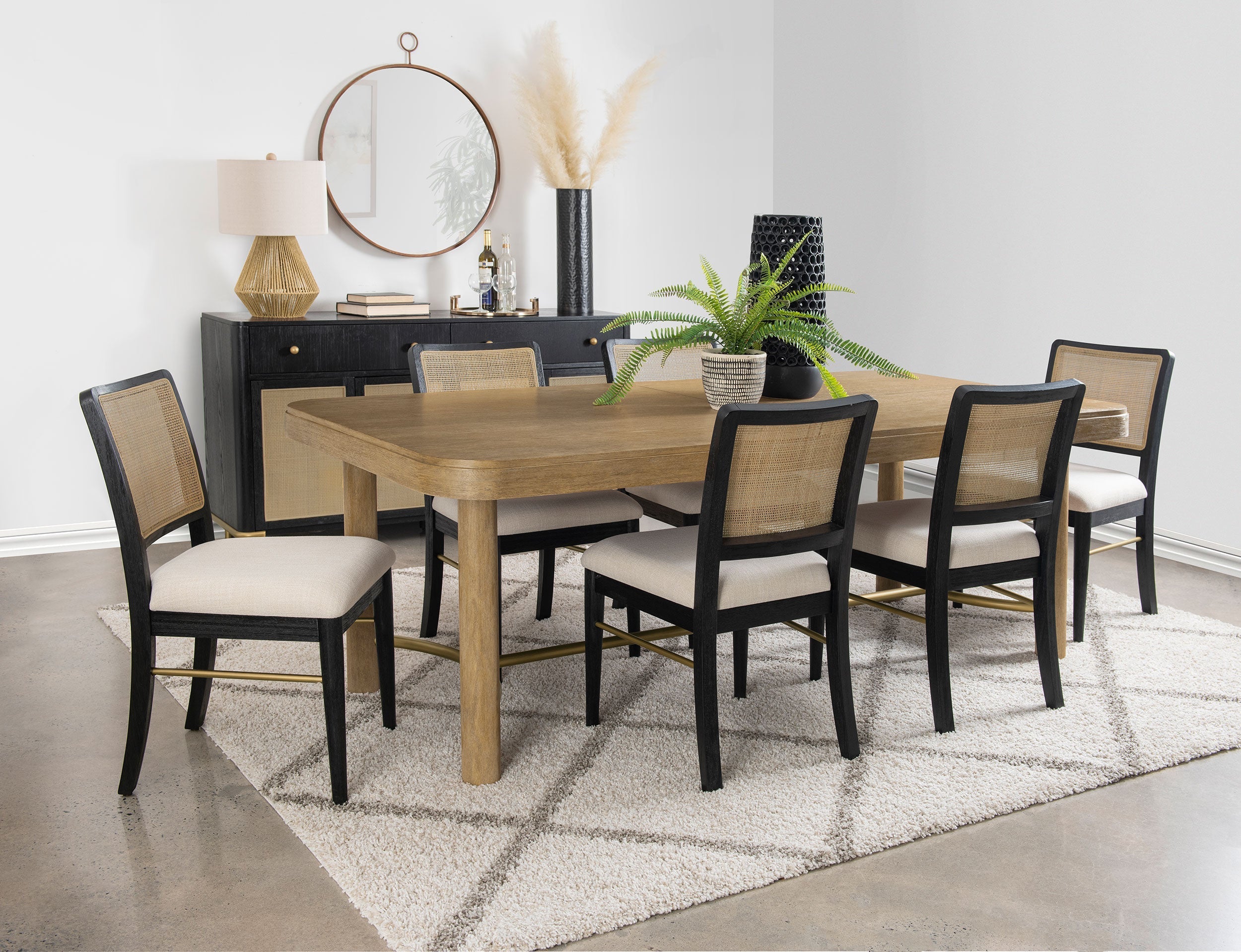 Arini Extension Leaf Dining Table Set Sand Wash and