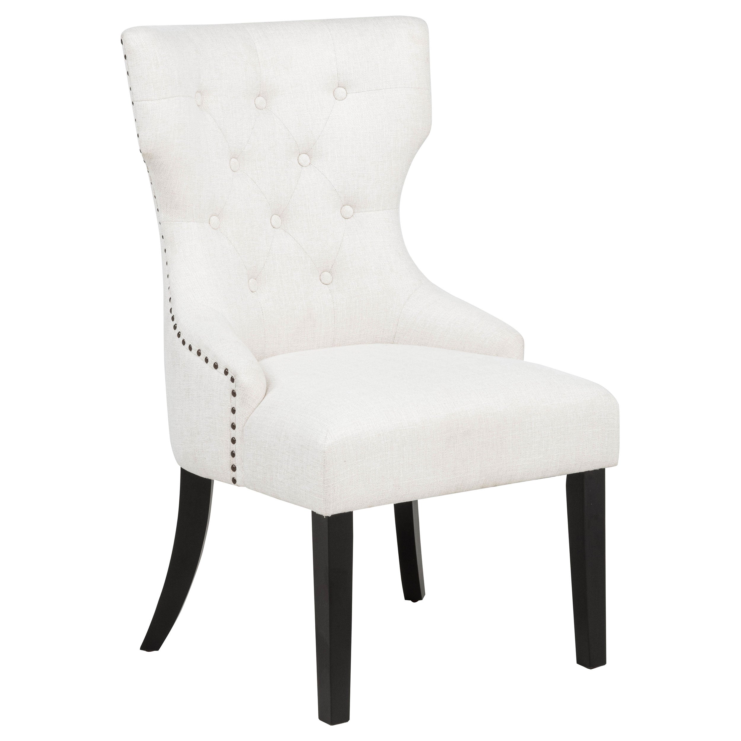 Baney Fabric Upholstered Dining Side Chair Cream and Black