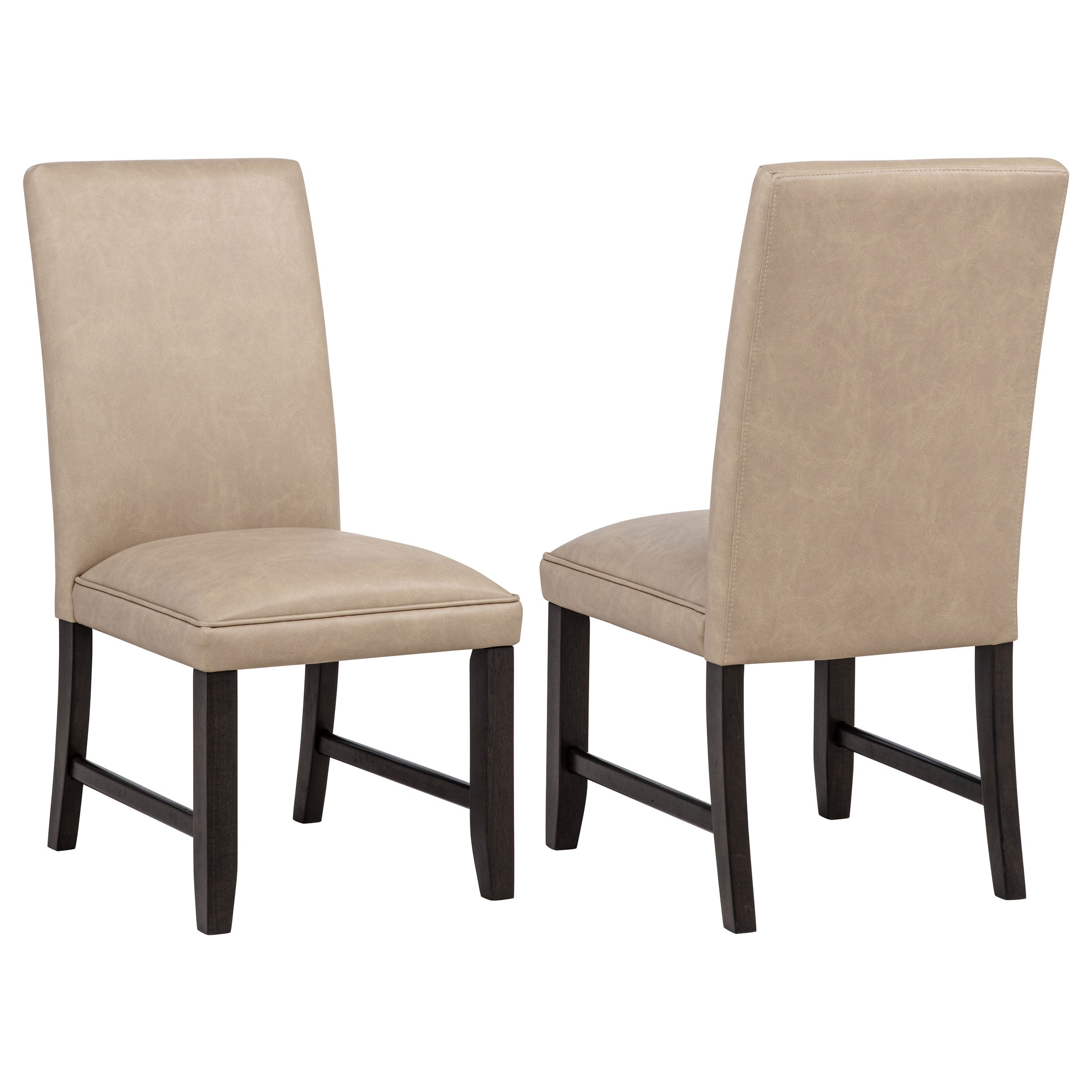 Averill Faux Leather Upholstered Dining Side Chair Dark Grey (Set of 2)