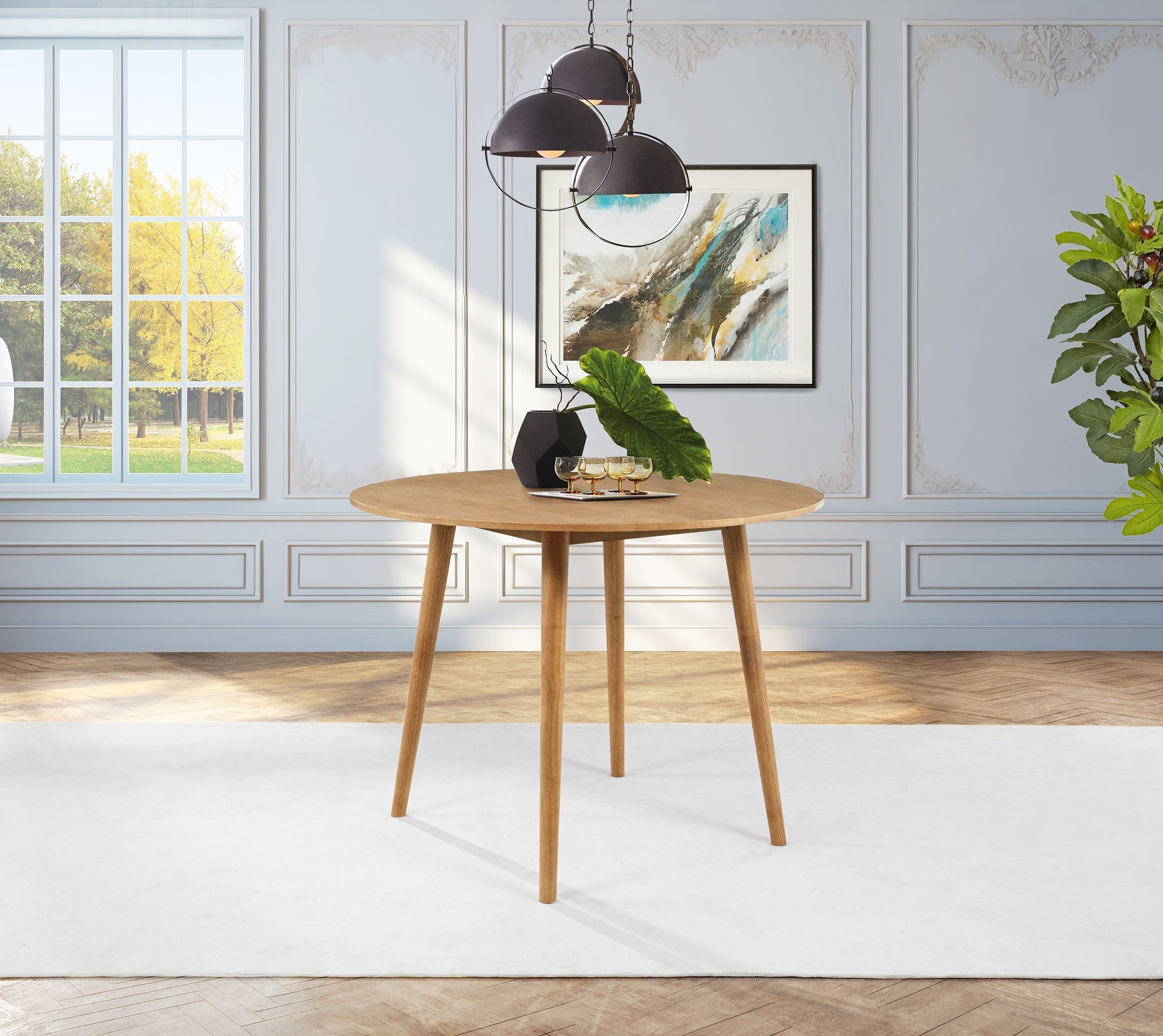 Andrews 48-inch Round Counter Height Dining Table Light Ash