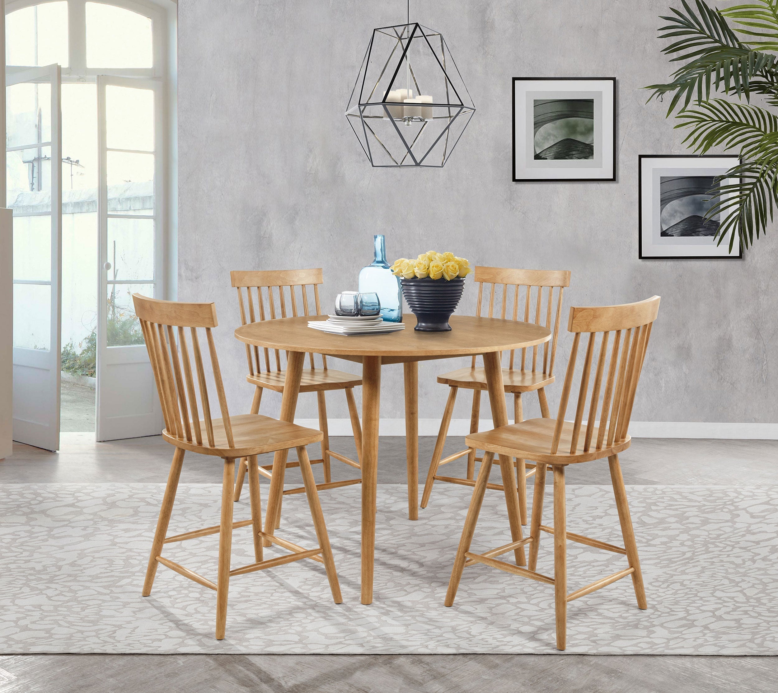 Andrews 48-inch Round Counter Height Dining Table Light Ash