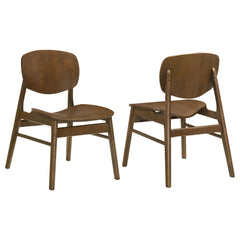 Benford Dining Side Chair Wood Seat Dark Brown (Set of 2)