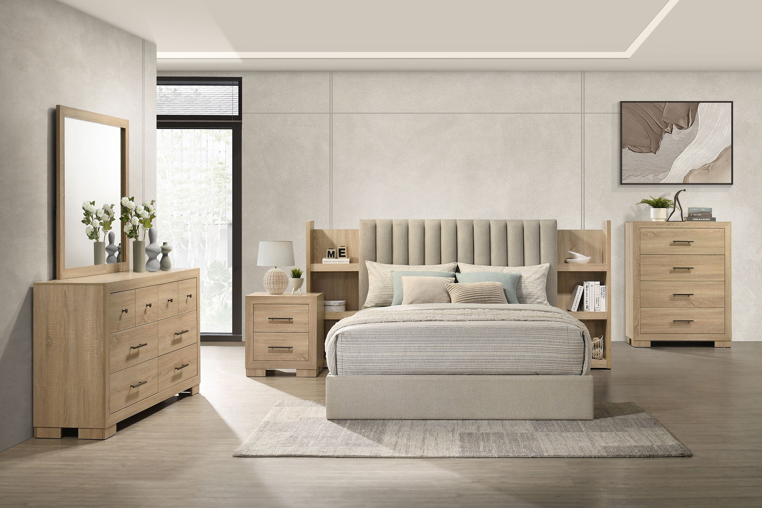 Arielle 4-drawer Bedroom Chest of Drawers Light Oak