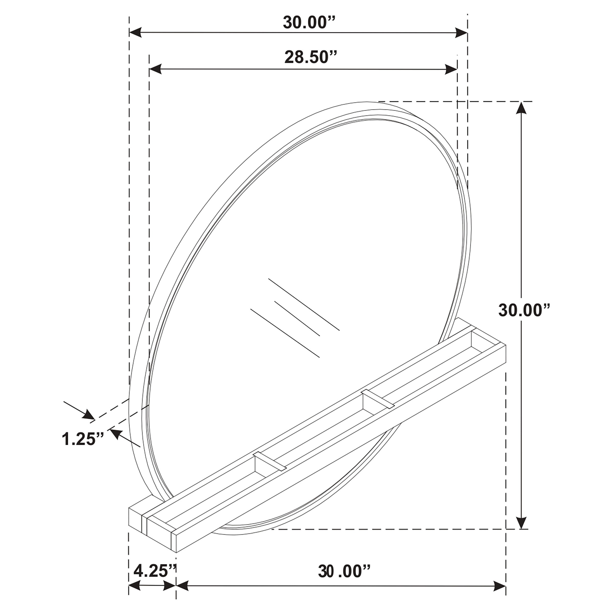 Arini Round Vanity Wall Mirror with Shelf