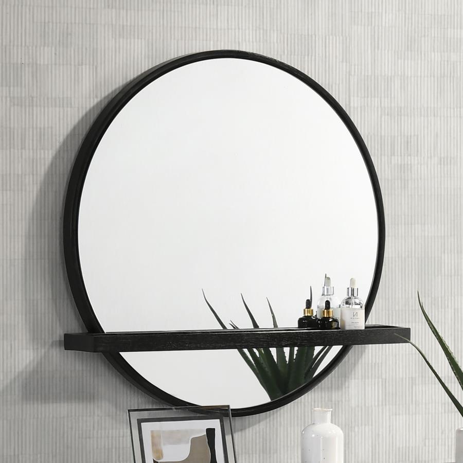 Arini Round Vanity Wall Mirror with Shelf