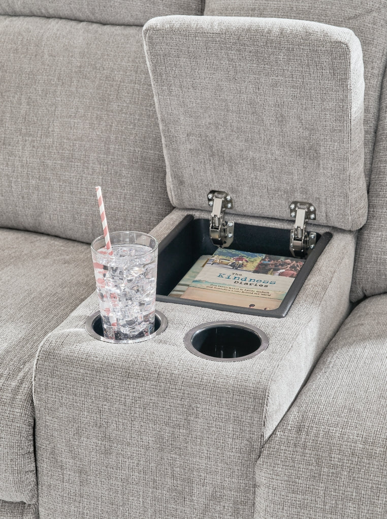 Barnsana DBL Reclining Power Loveseat w/Console