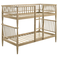Abram Windsor Twin Over Twin Wood Bunk Bed with Ladder Black