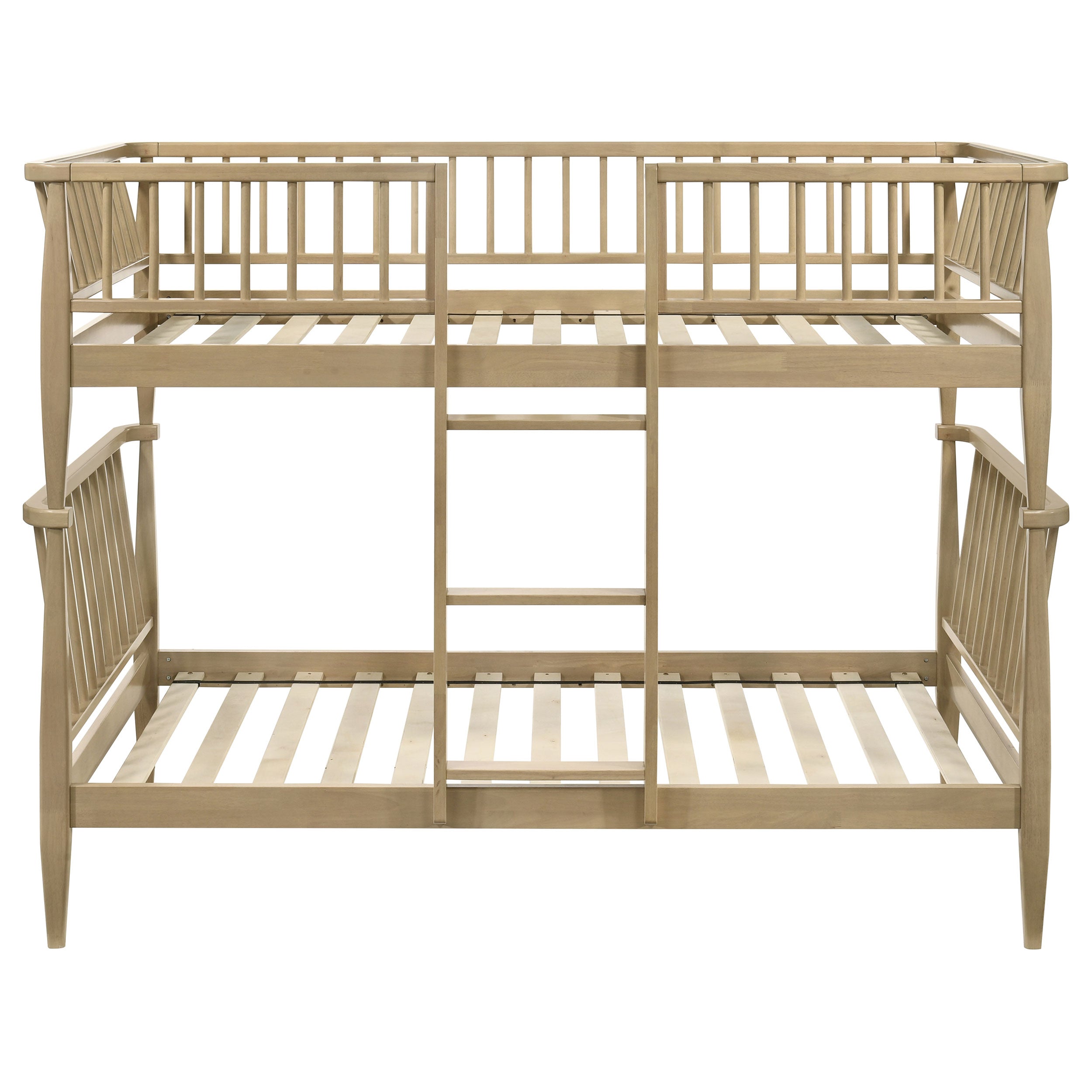 Abram Windsor Twin Over Twin Wood Bunk Bed with Ladder Black