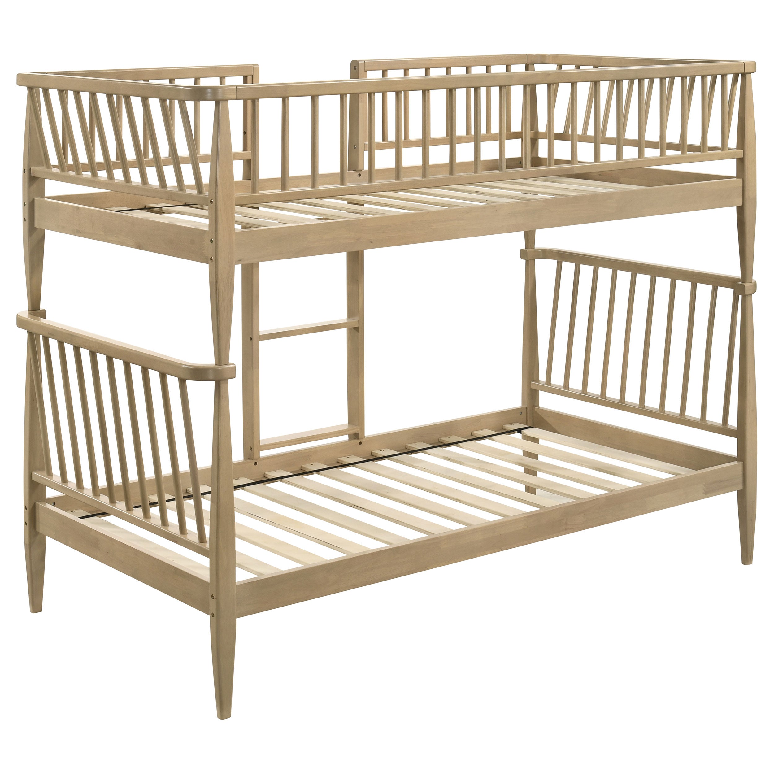 Abram Windsor Twin Over Twin Wood Bunk Bed with Ladder Black
