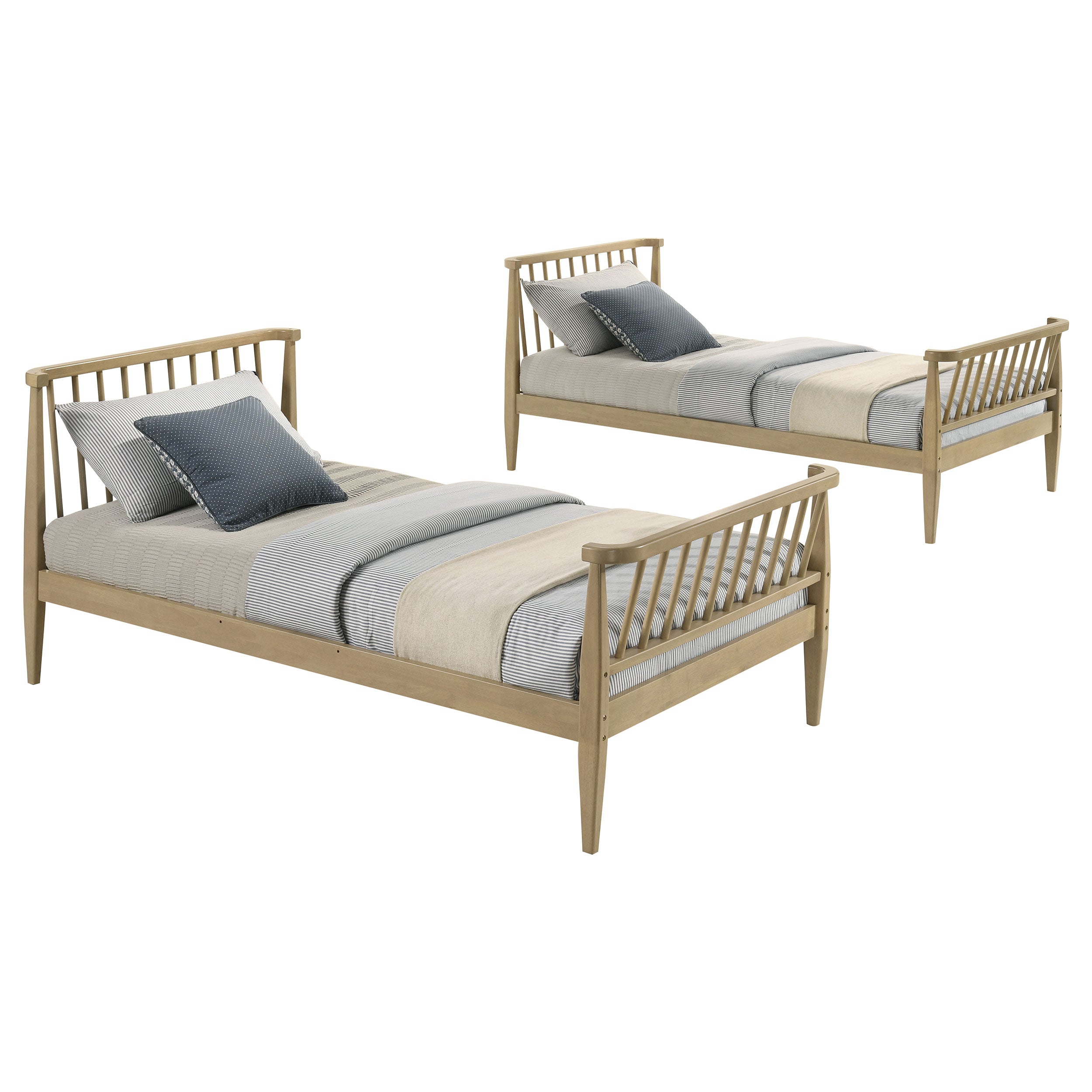 Abram Windsor Twin Over Twin Wood Bunk Bed with Ladder Black