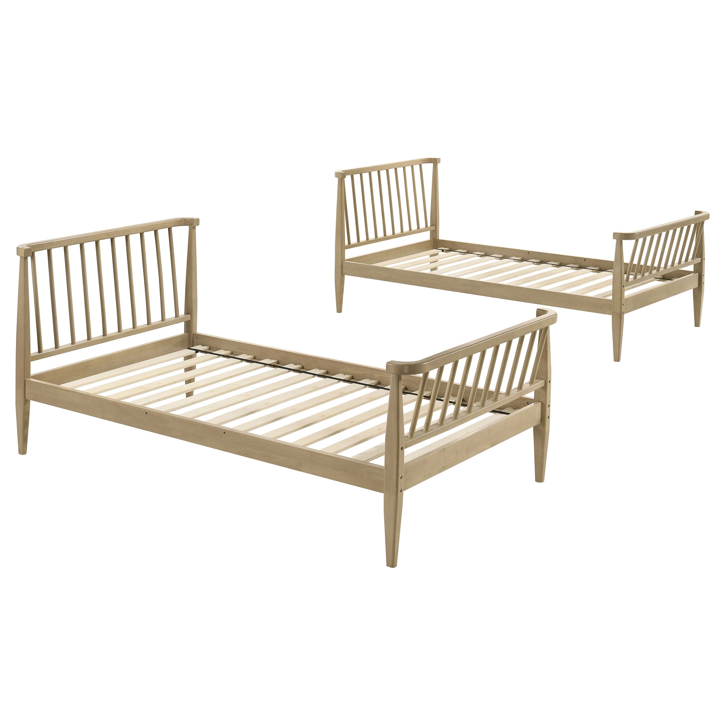 Abram Windsor Twin Over Twin Wood Bunk Bed with Ladder Black