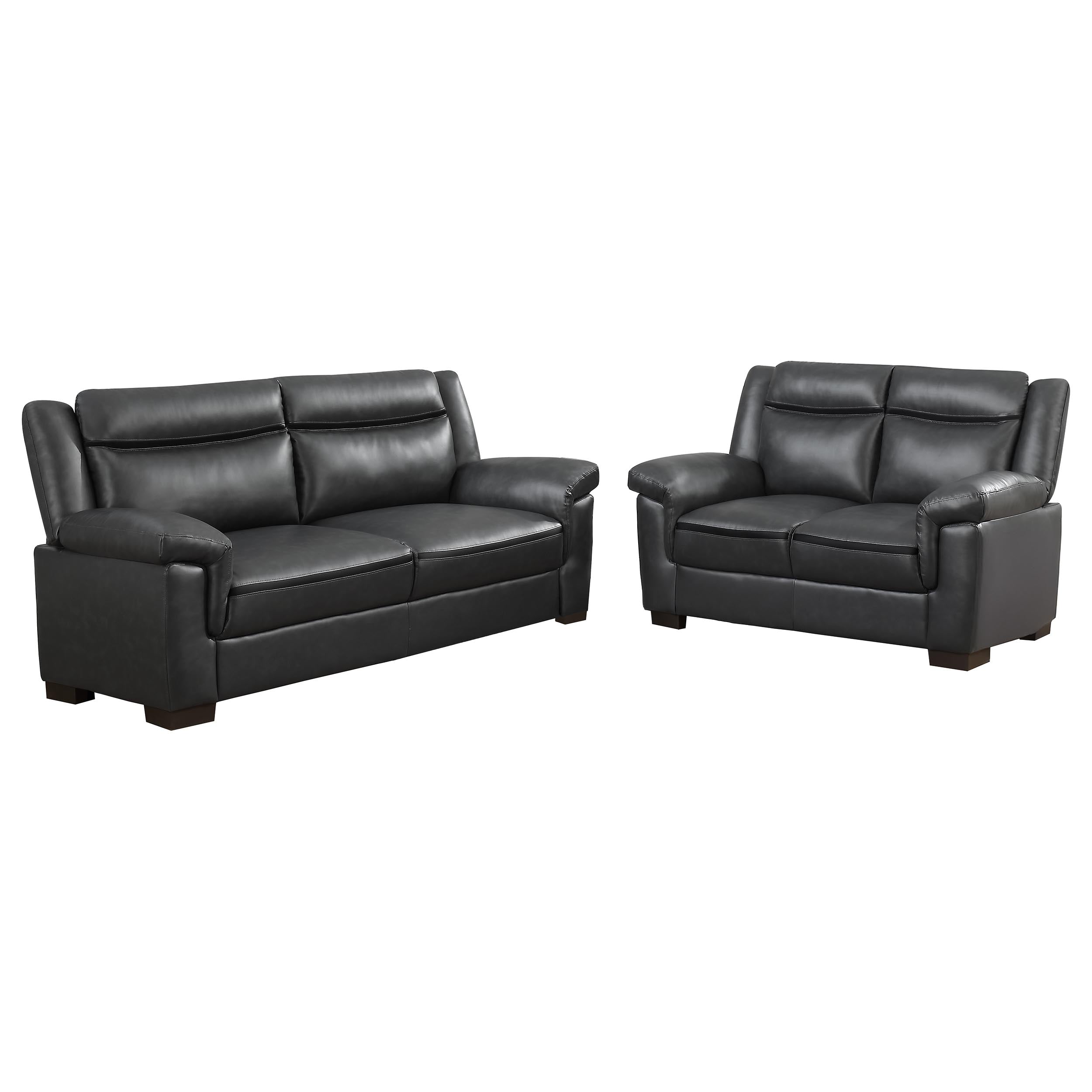 Arabella Upholstered Padded Arm Sofa Set Grey