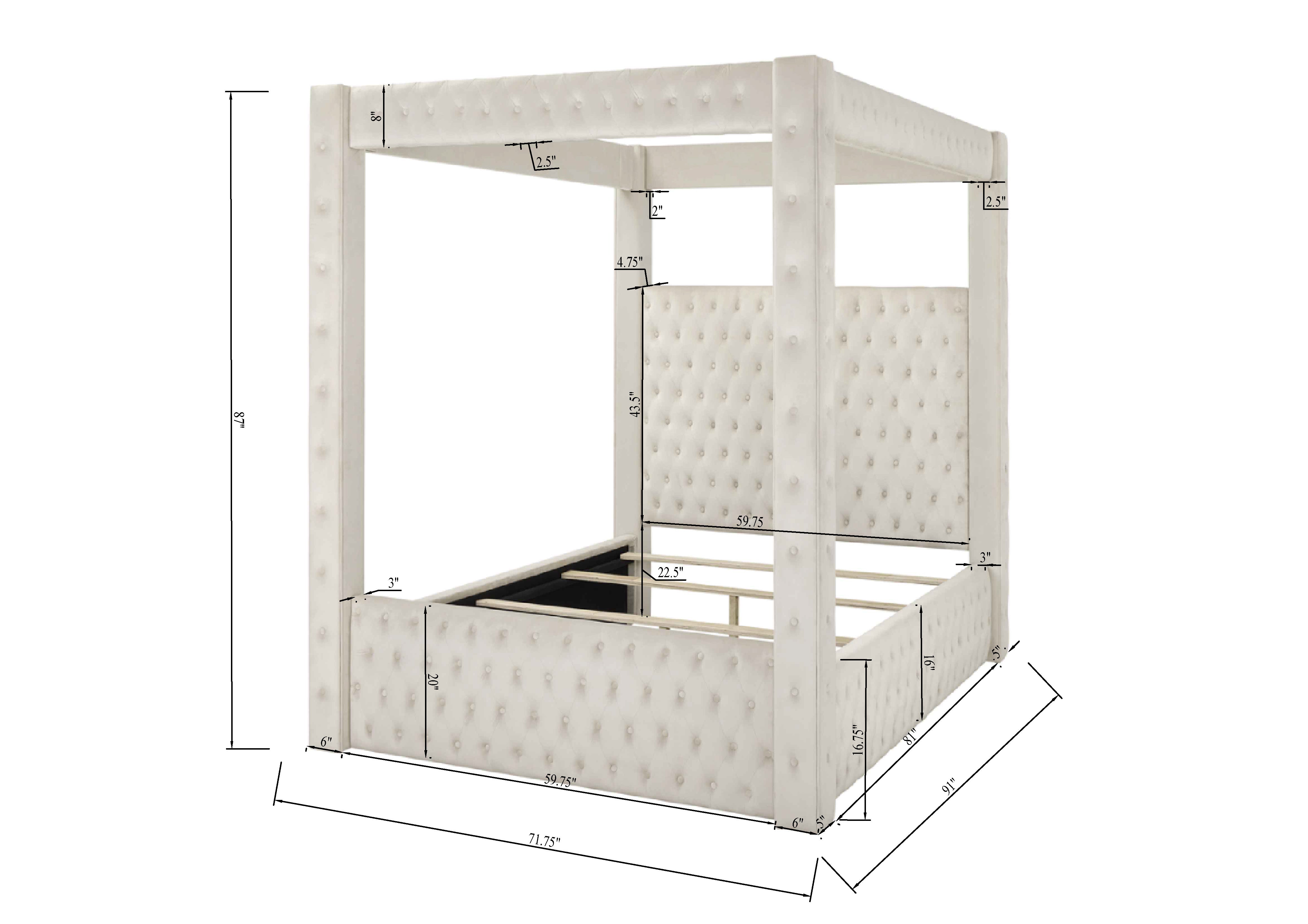 Annabelle Canopy Bed Ivory