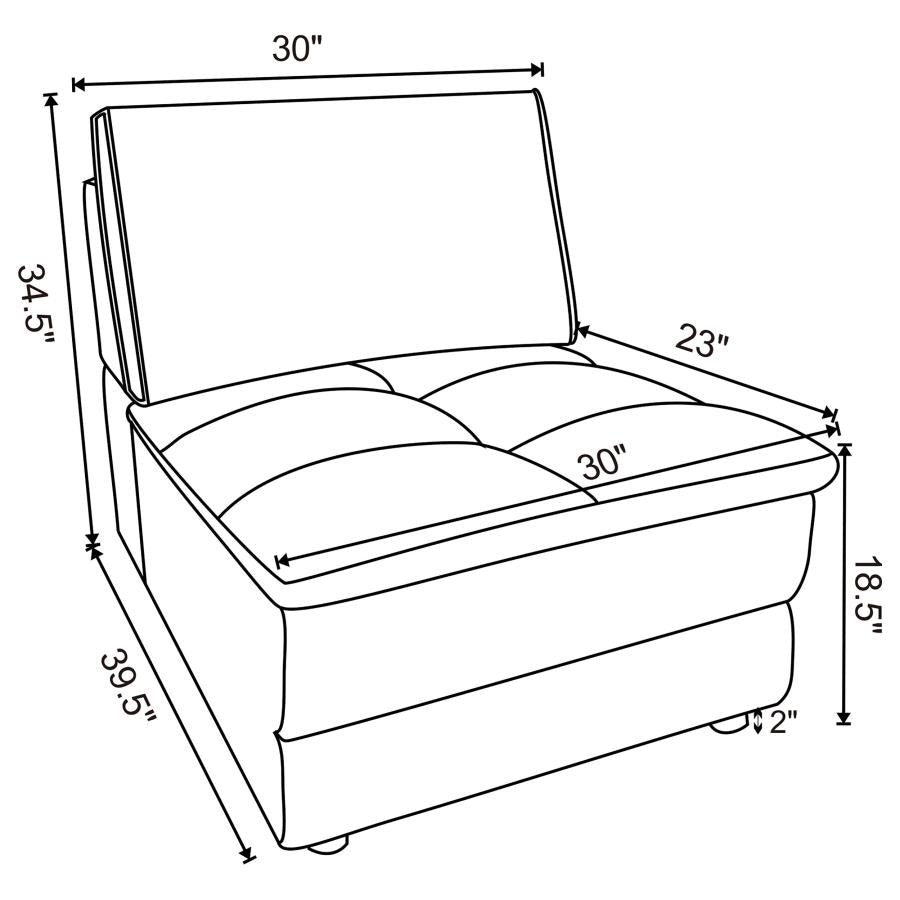 Atlantic Corduroy Upholstered Armless Set