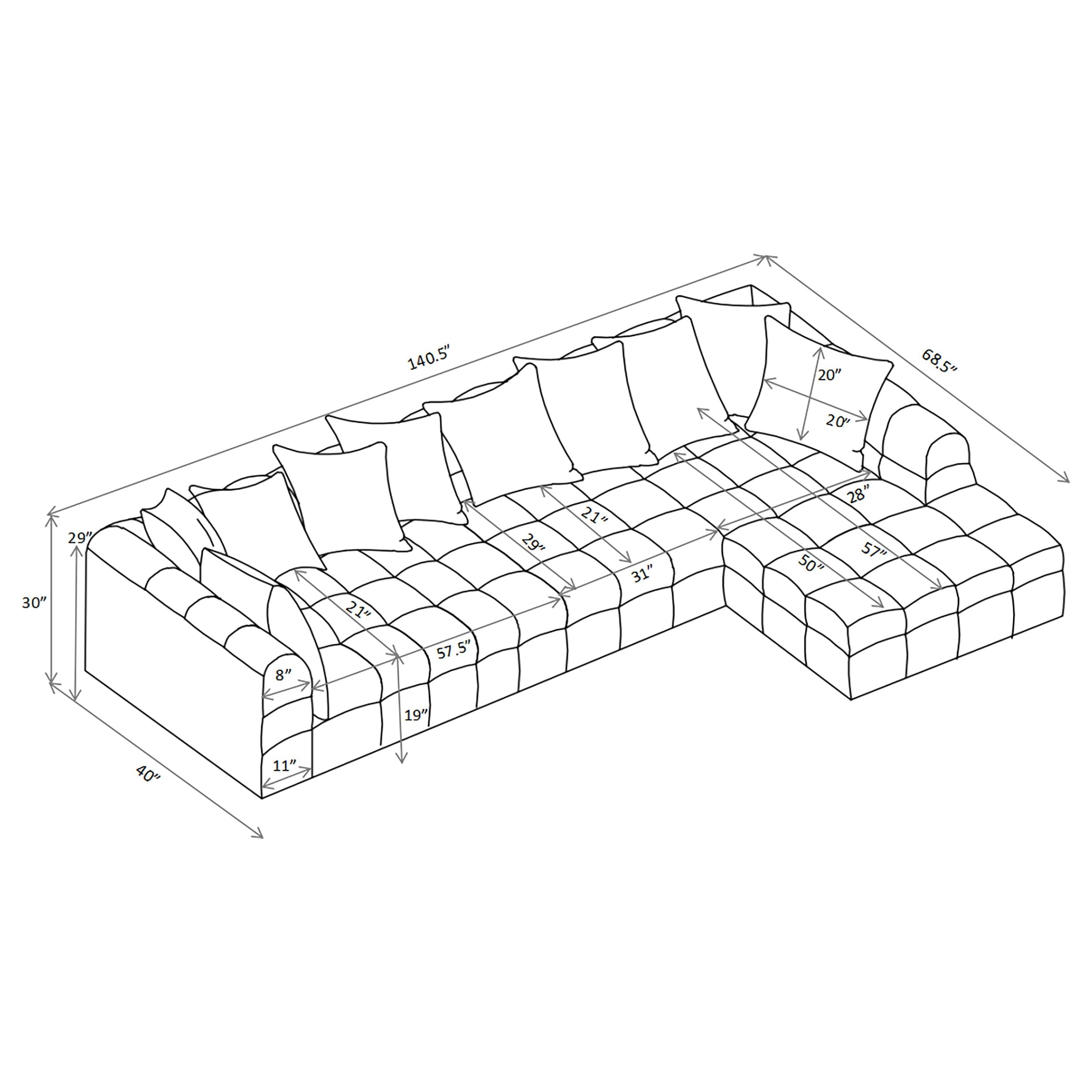 Amara Upholstered Sectional Sofa