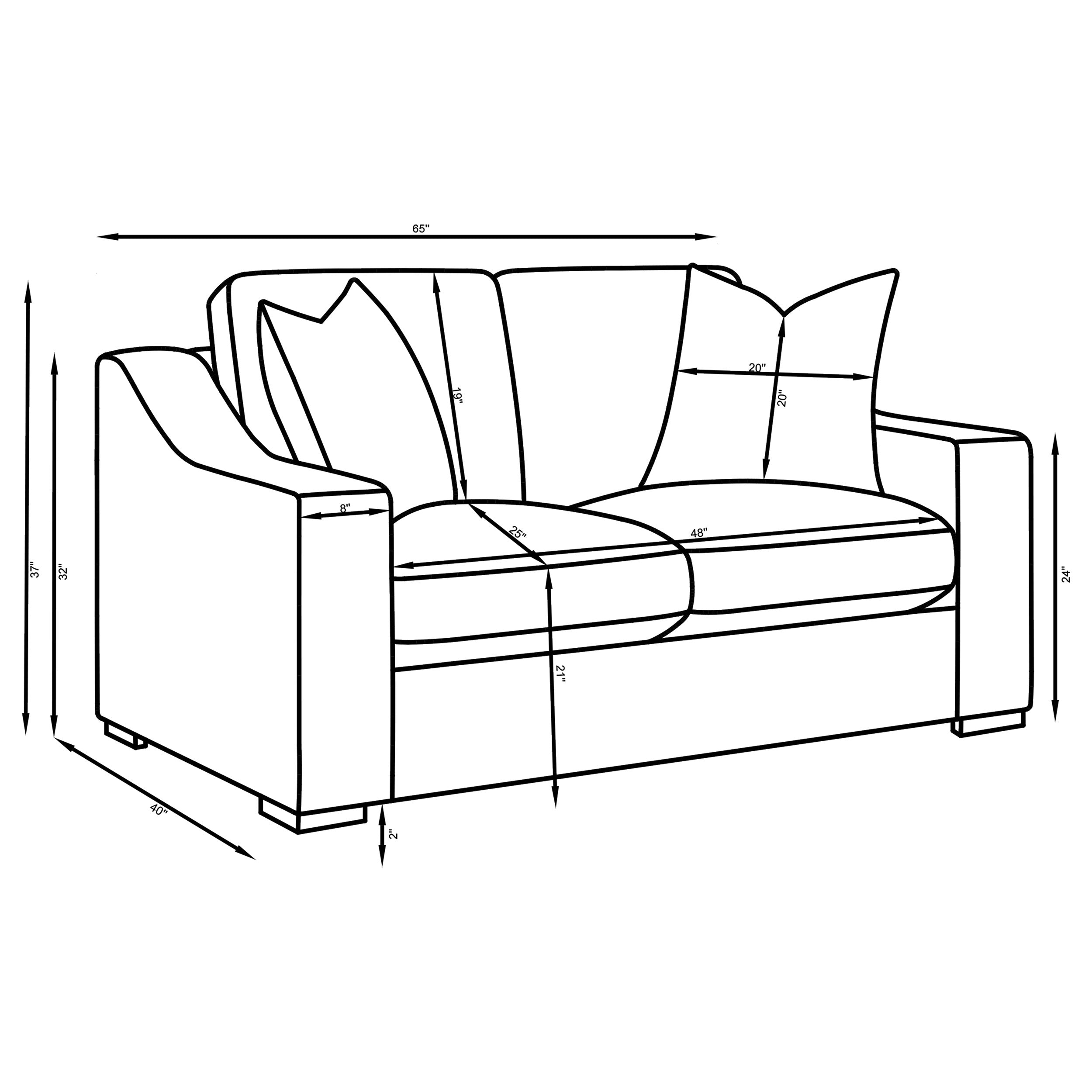 Ashlyn Upholstered Sloped Arm Loveseat
