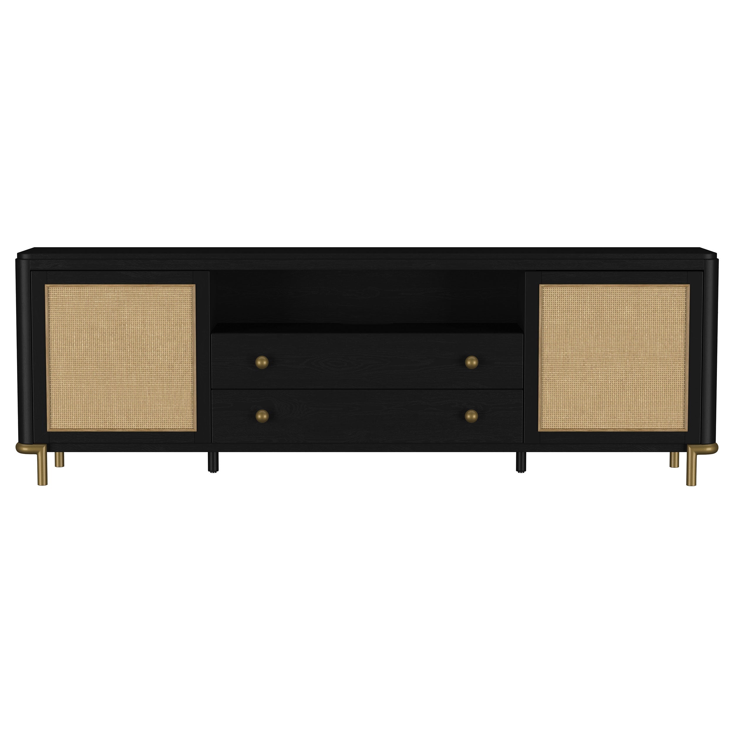 Arini Rattan Cane 2-door TV Stand Media Console