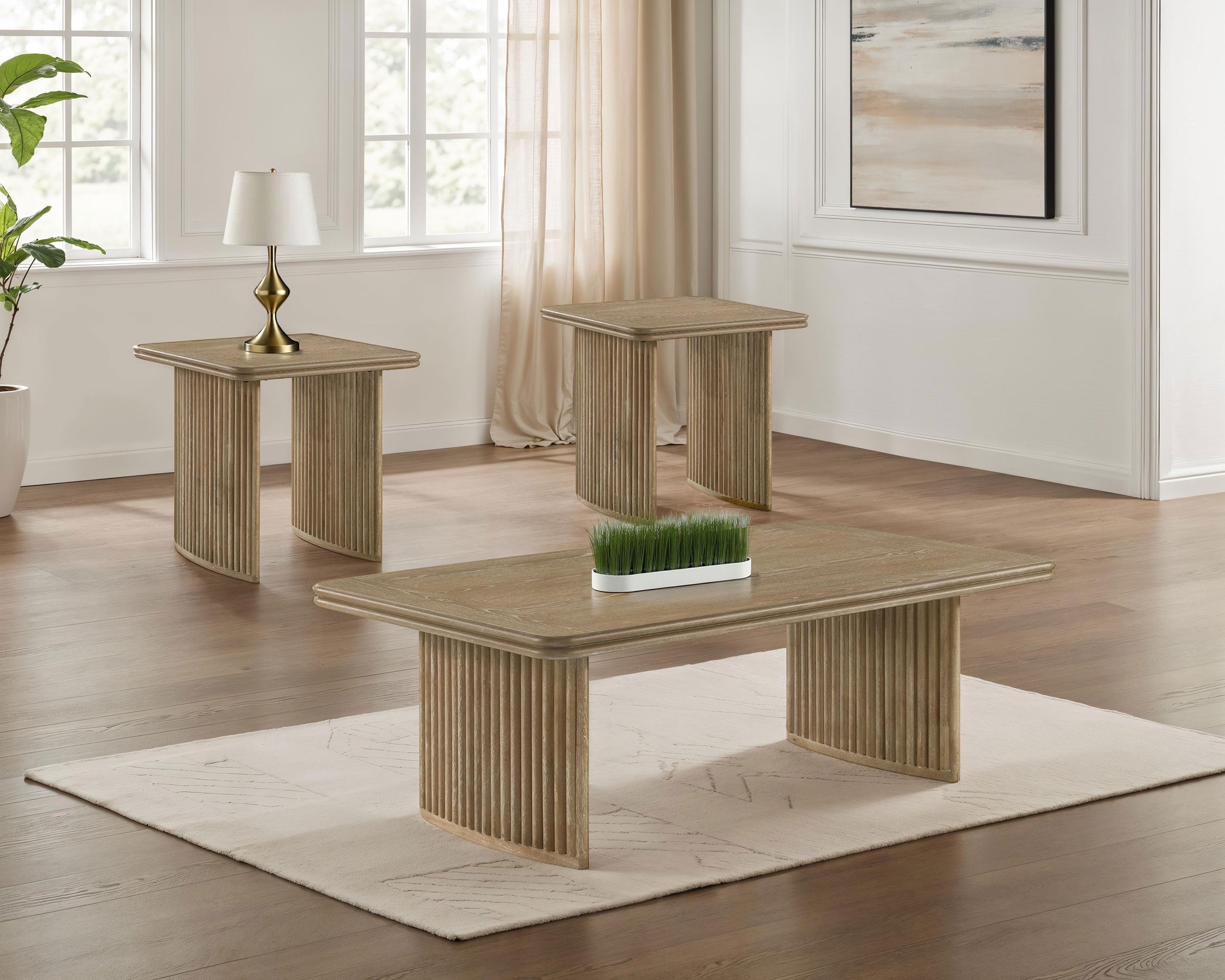 Adina Wood Coffee Table Set