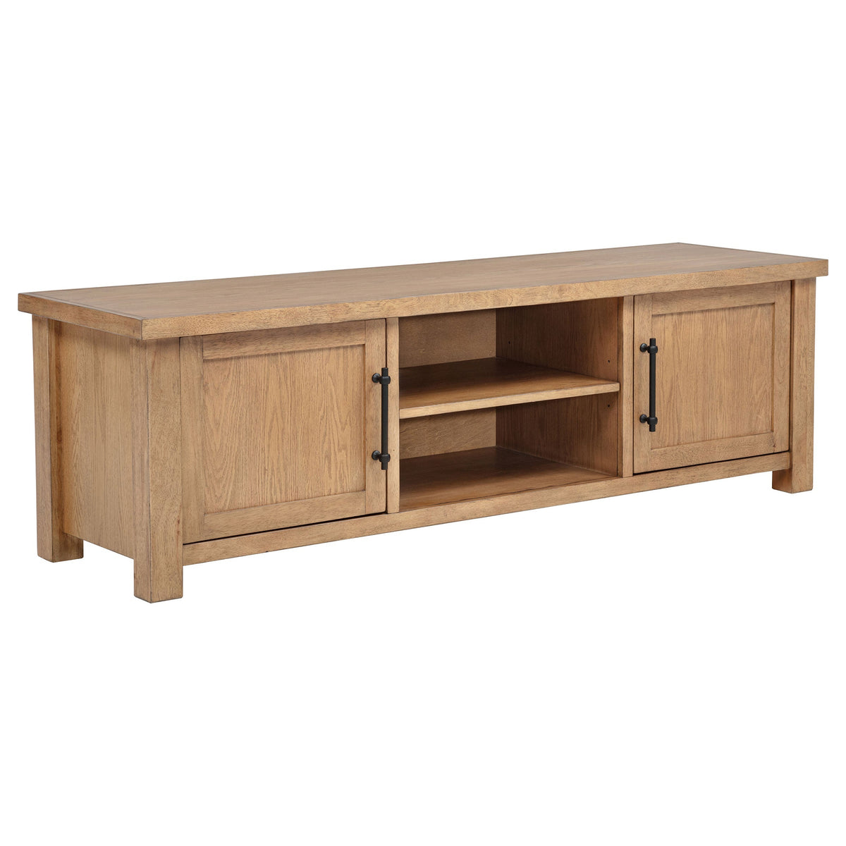 Beasley 2-Door 71-Inch Wood TV Stand Media Console Golden Oak
