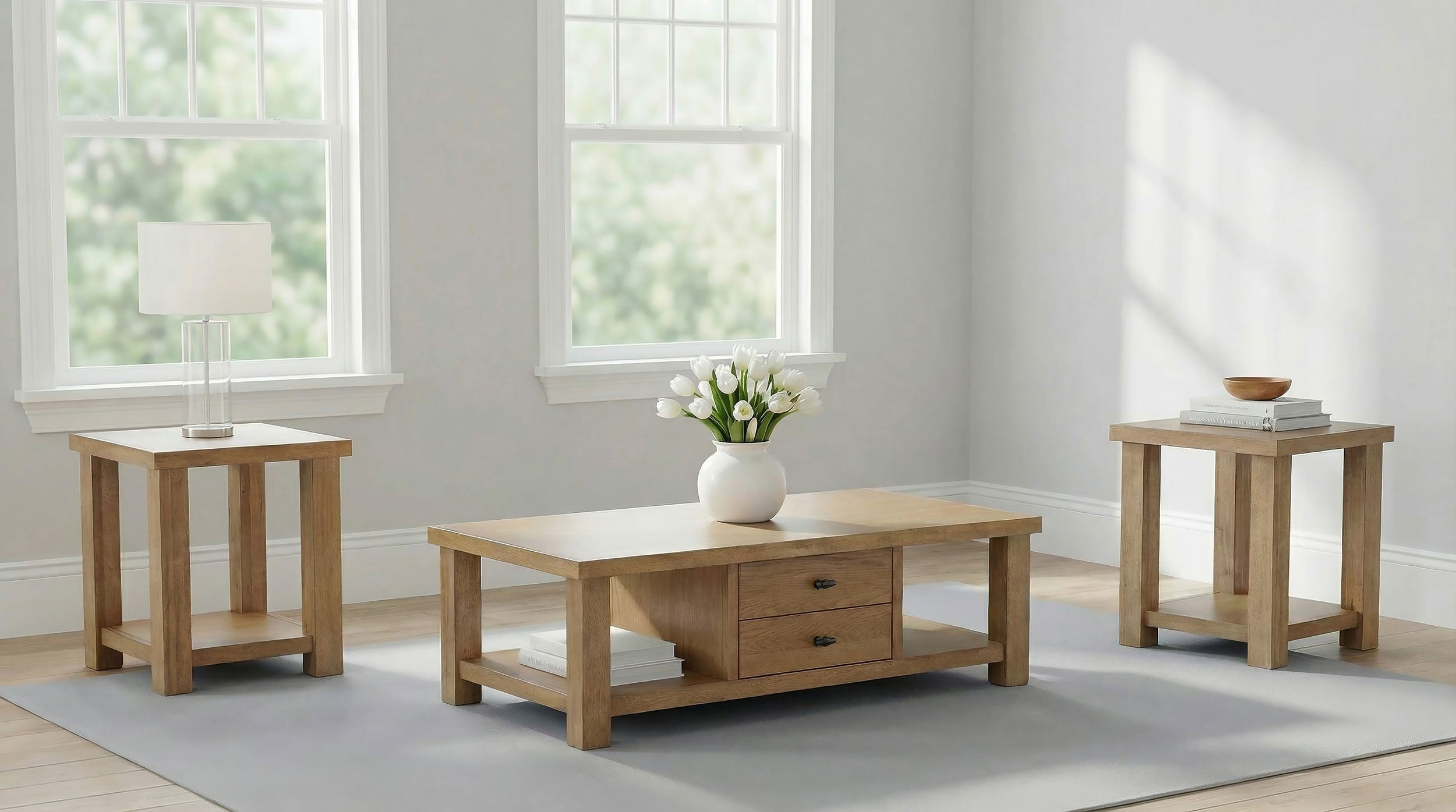 Beasley Wood Coffee Table Set