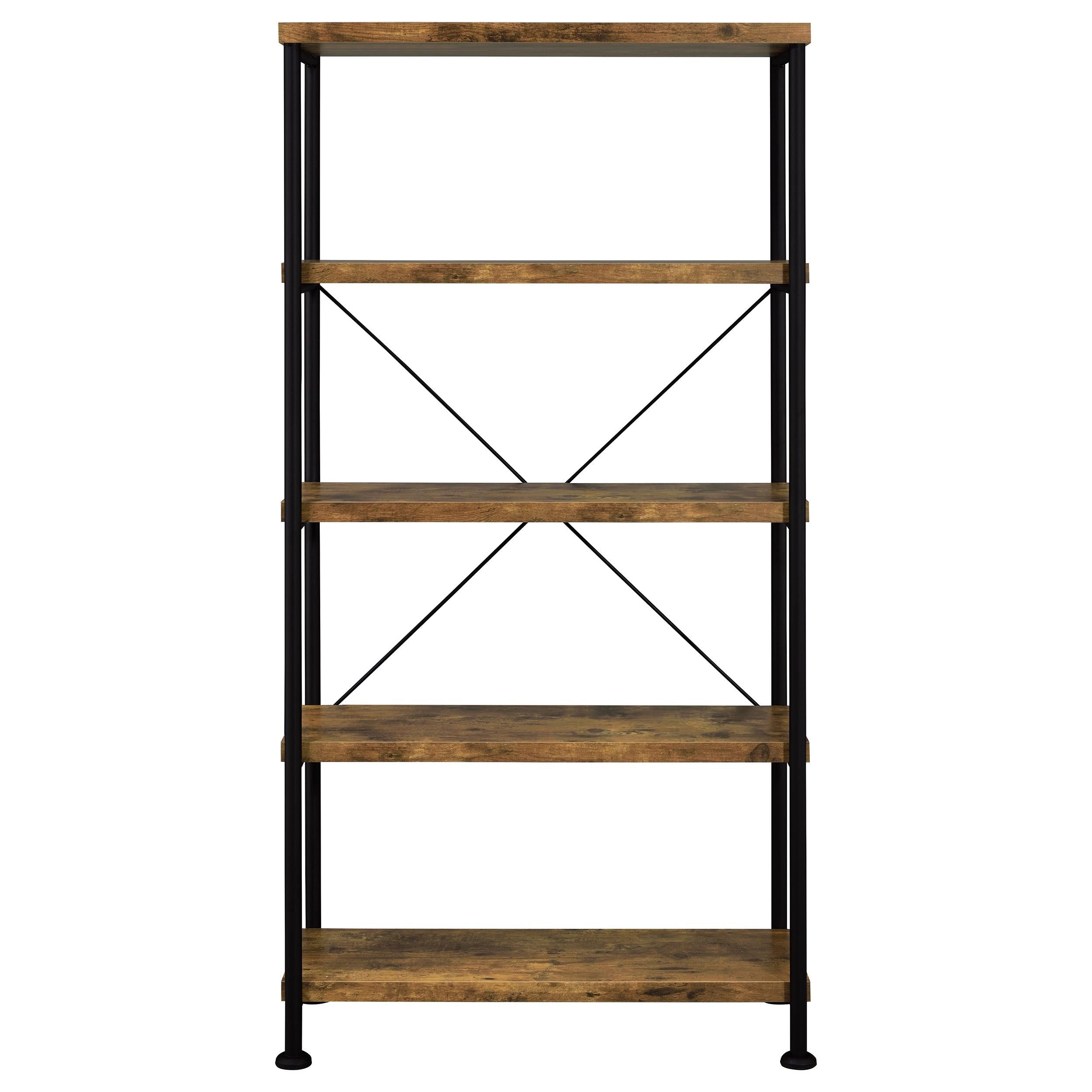 Analiese 2-piece Computer Desk Bookcase Set Rustic Nutmeg