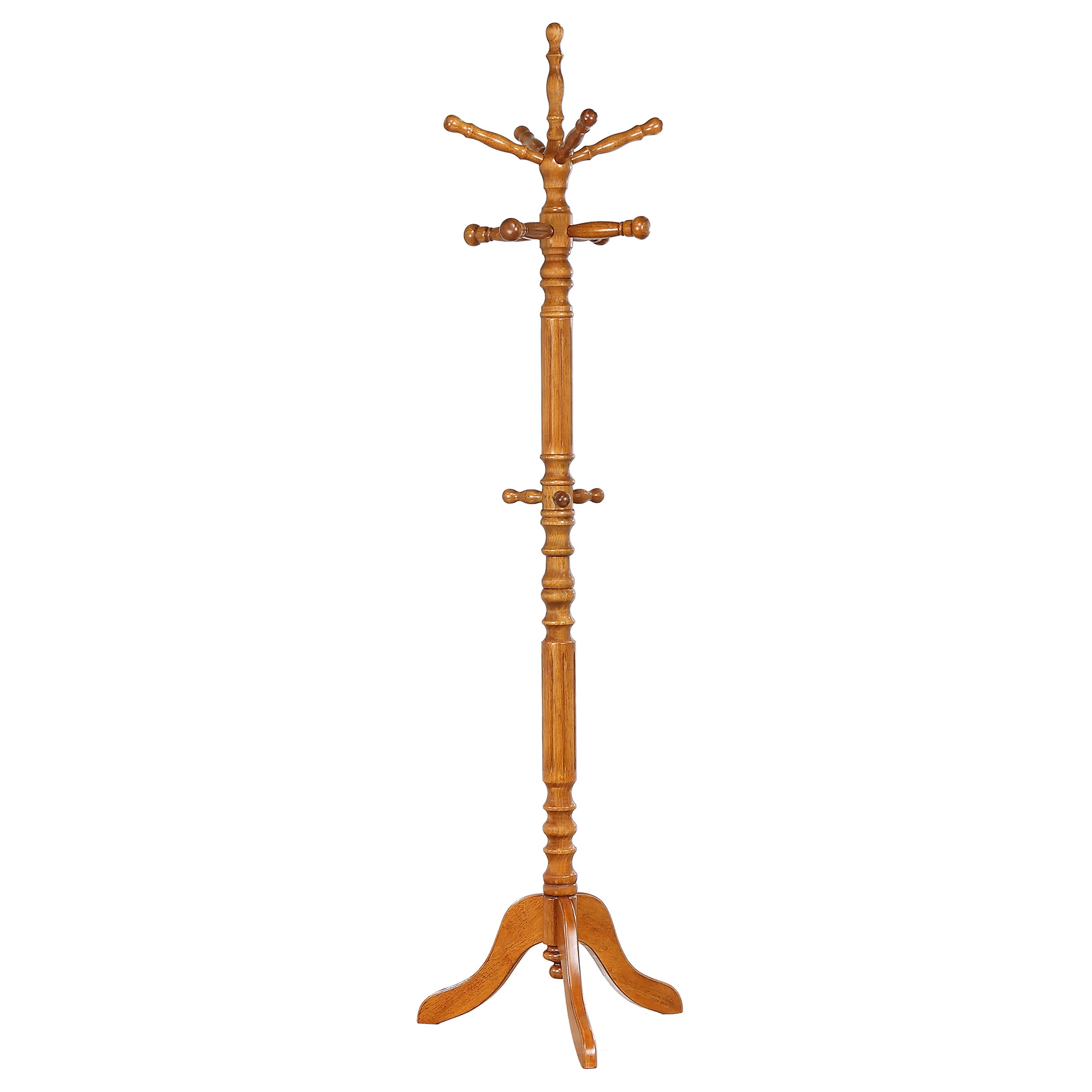 Achelle 11 Hook Freestanding Coat Rack Hat Hanger Tobacco