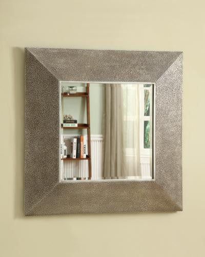 Accent Mirrors Square Droplet Frame Mirror in Silver Finish