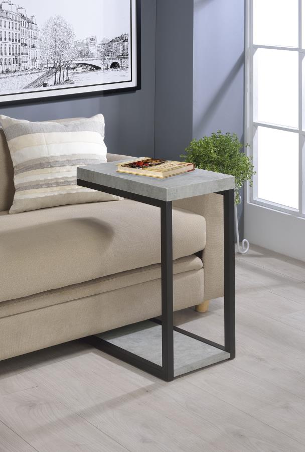 Beck Engineered Wood C-Shape Sofa Side Table