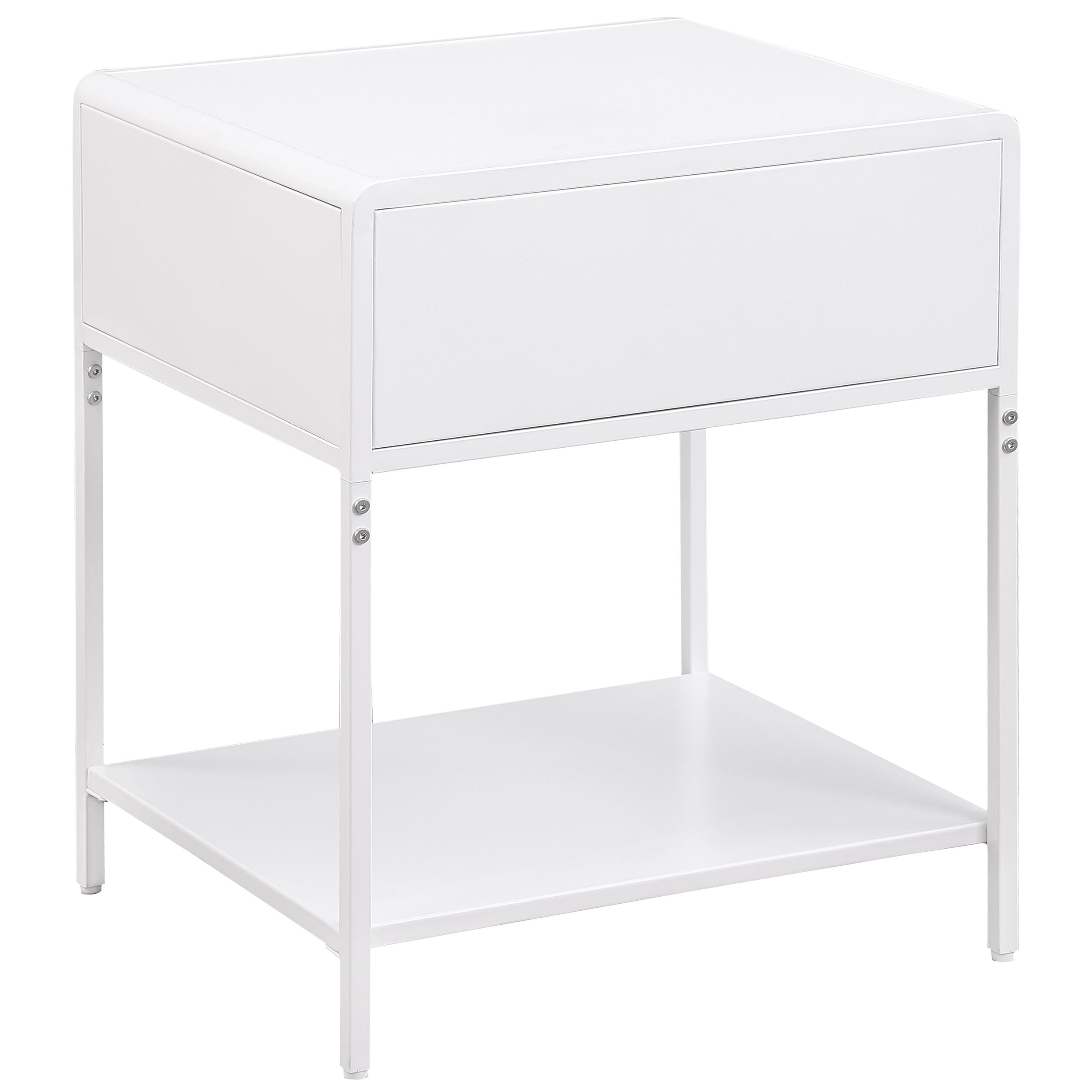 Amherst 1-drawer Radio Weave Cane Metal Bedside Table