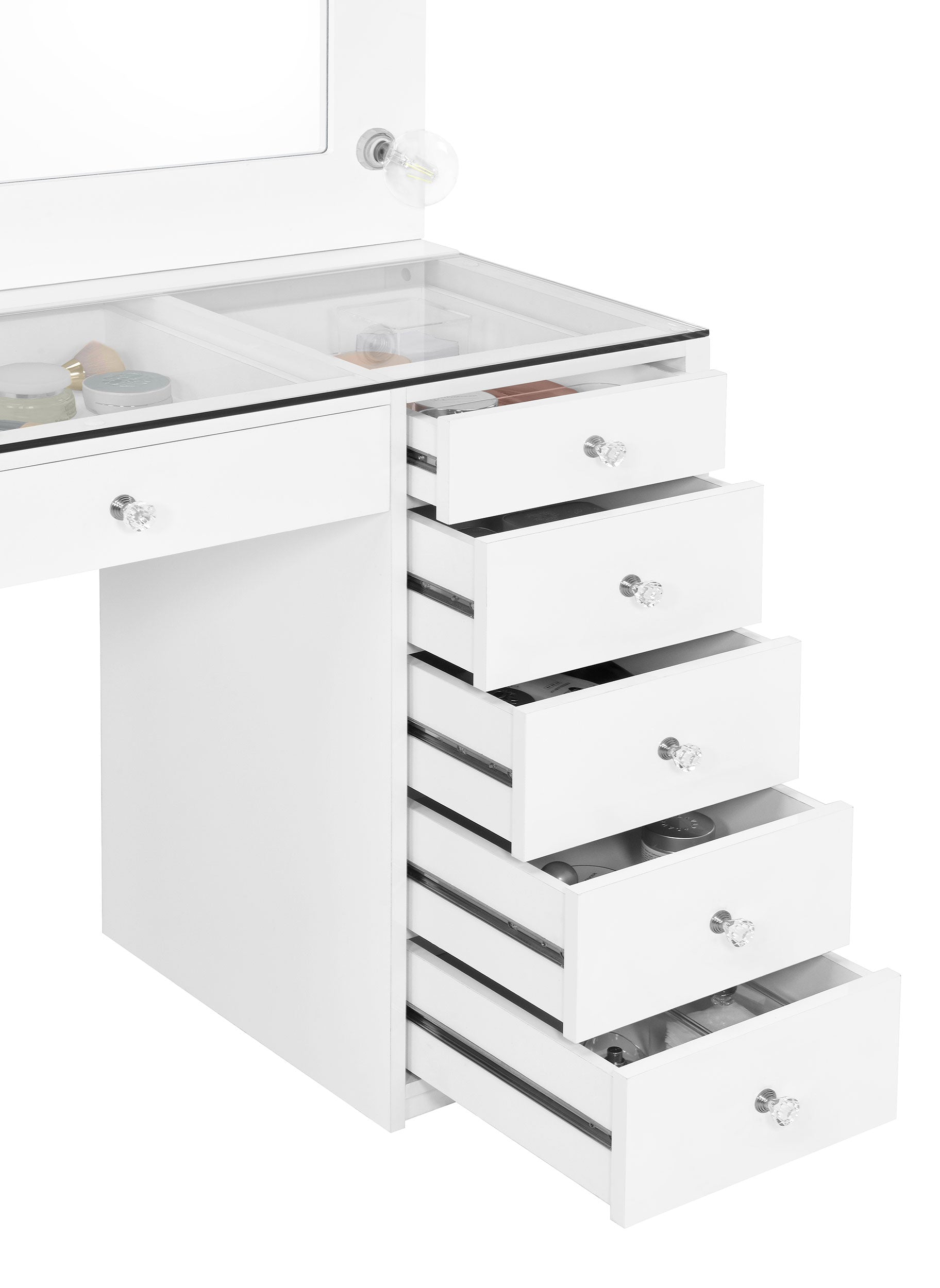 Acena 7-drawer Vanity Set with ing High Gloss