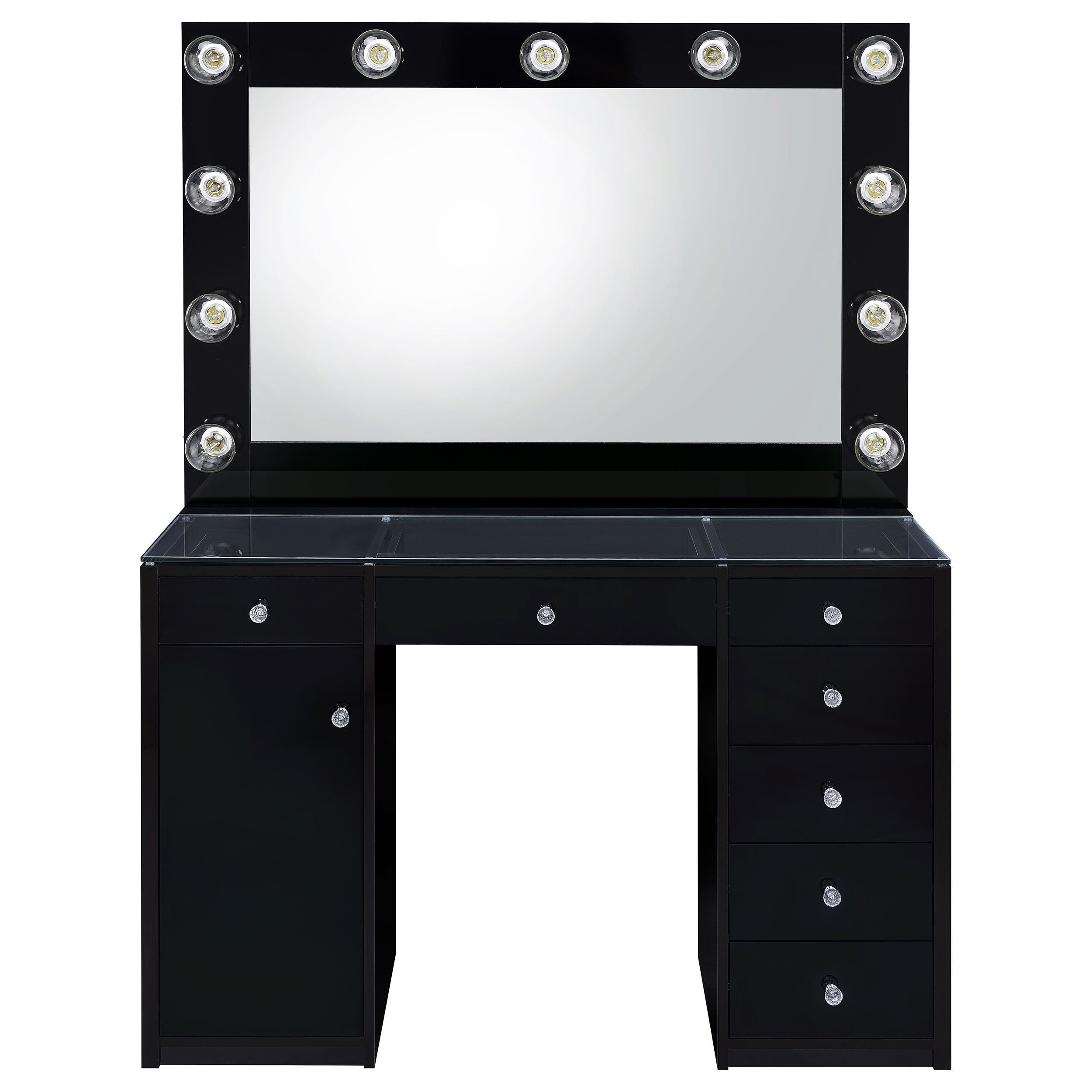 Acena 7-drawer Vanity Set with ing High Gloss