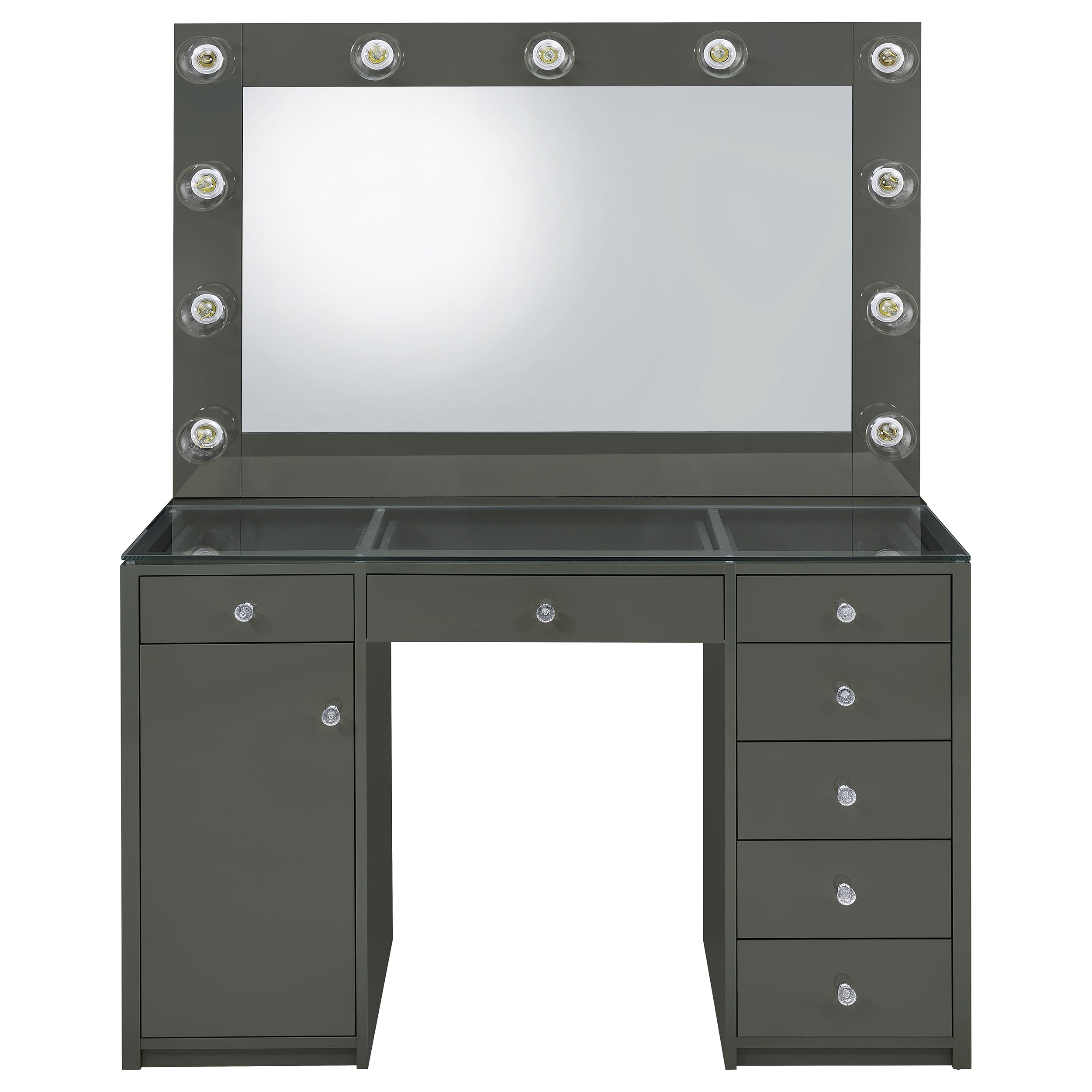 Acena 7-drawer Vanity Set with ing High Gloss