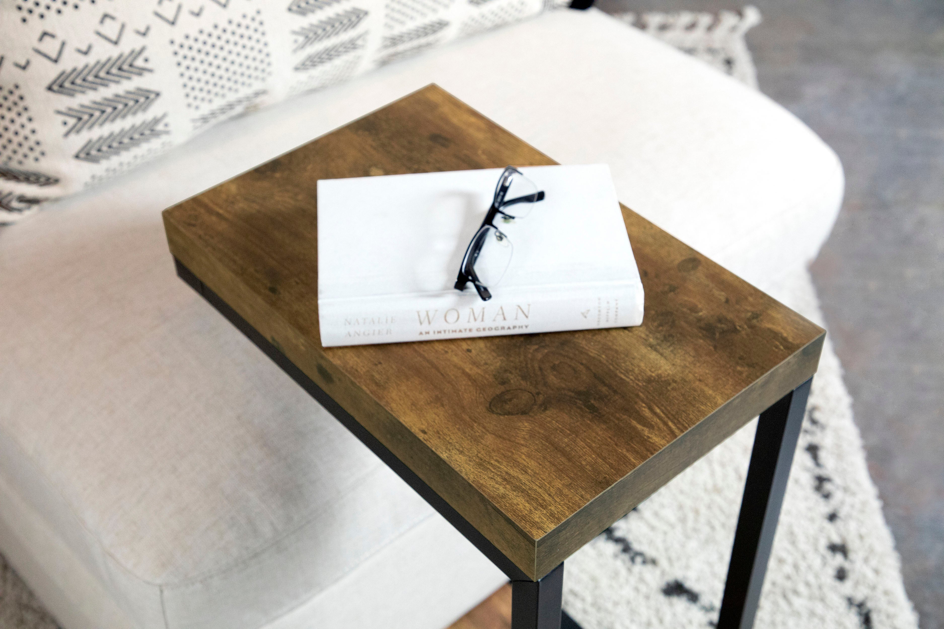 Beck Engineered Wood C-Shape Sofa Side Table